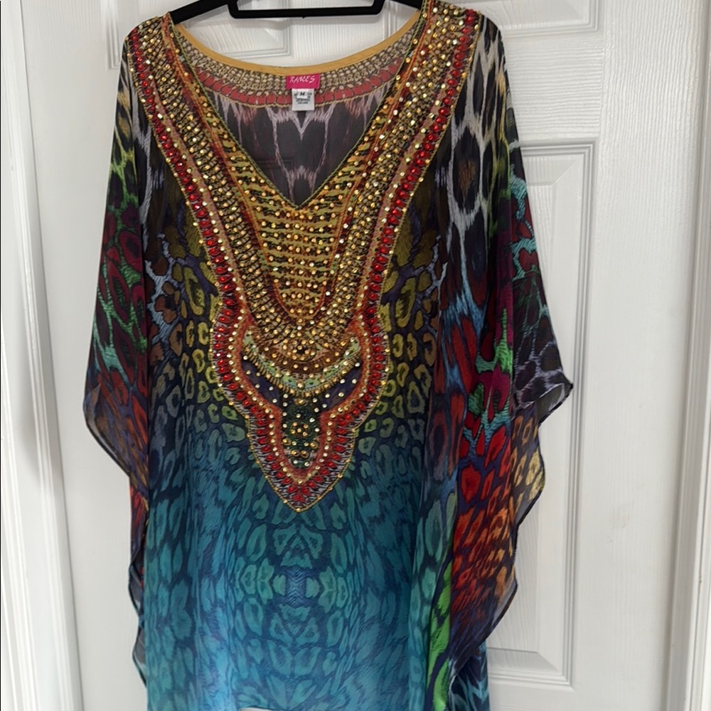Colorful Beaded Midi Dress